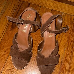 MARELLA Dark Brown Suede Sandals